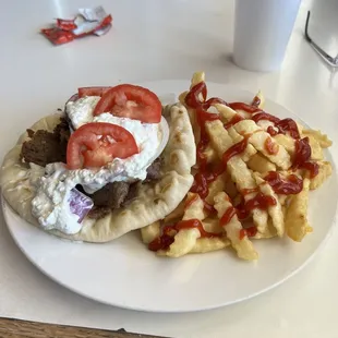 Gyro &amp; Fries meal w/ drink