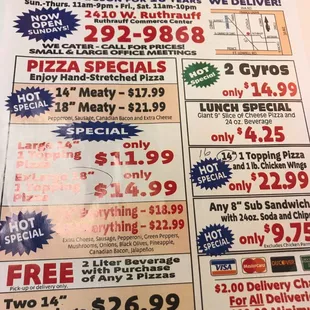 menu