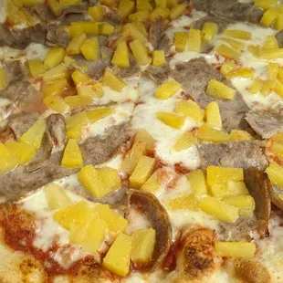 Sausage and pineapple