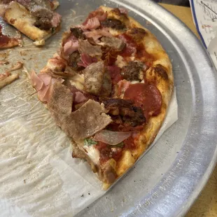 Meat lovers pizza