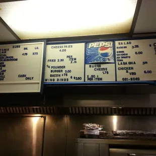 The menu