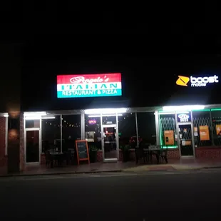 Oustside at night