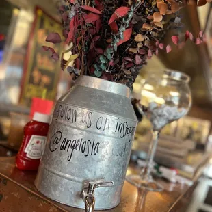 a vase of flowers on a table