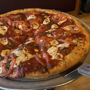 Mediterranean Pizza, Large, Deep Dish Crust