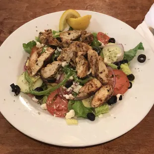 Greek salad with chicken