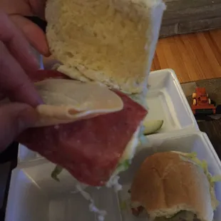 Very little meat on hoagies.