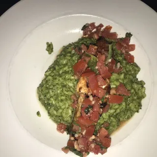 Grilled Salmon Risotto