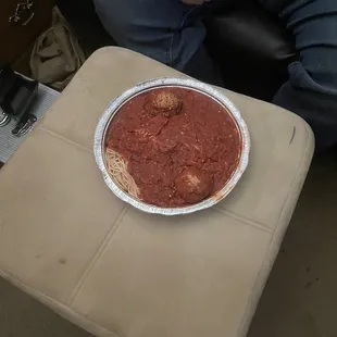 Spaghetti and meatballs