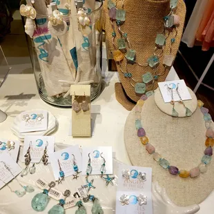 Jewelry in beachy colors