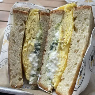 Egg and avocado sandwich