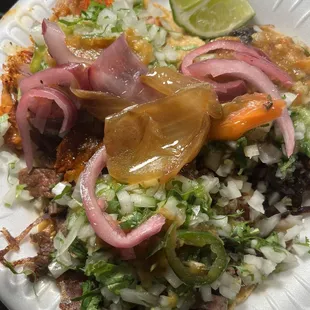 a plate of mexican food