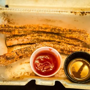 churros in a styrofoam container