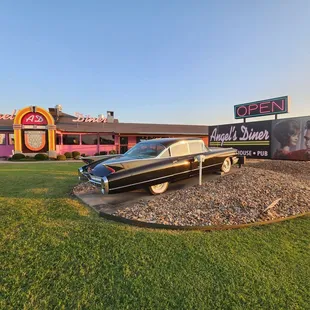 Another cool car in the front of the diner.