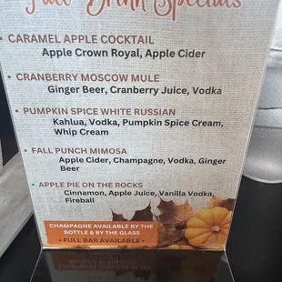 Fall Drinks, Nov &apos;24