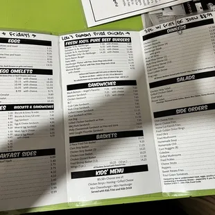 Inside of menu