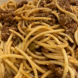 spaghetti and meat