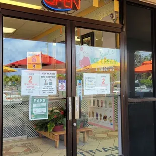 the entrance to the store