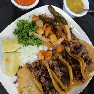 a plate of mexican food