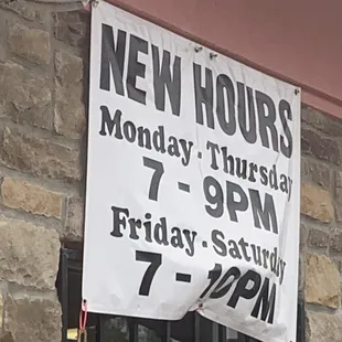New Hours