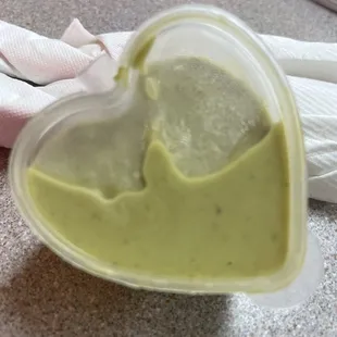 The Heart shaped salsa cup for valentine day sooo cute