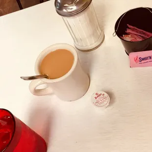 Coffee add ons. The real stuff of Half &amp; Half available