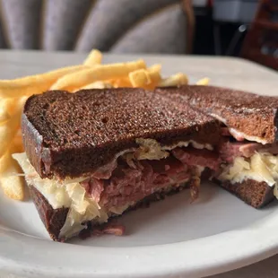Rueben and sourkrout on their Ruben rye bread.