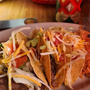 Crispy beef taco plate