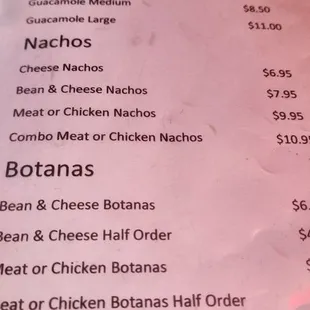 Page 1 of the menu