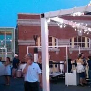 a group of people outside