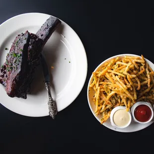 Angel&apos;s Share Short Rib and Shoestring Fries