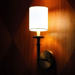 a lamp on a wall