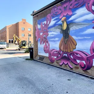 a mural on the side of a building
