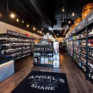 the inside of a liquor store