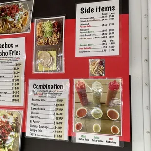 Menu as of 1/20/2021