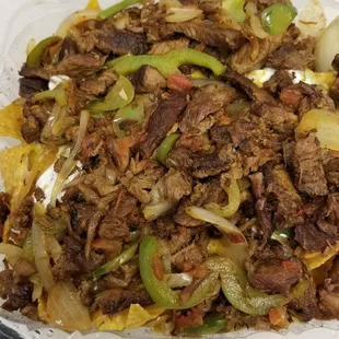 Why yes, the beef fajita nachos are indeed super.