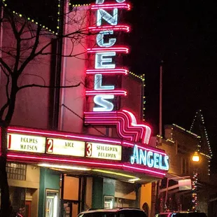 Angels Theater at night