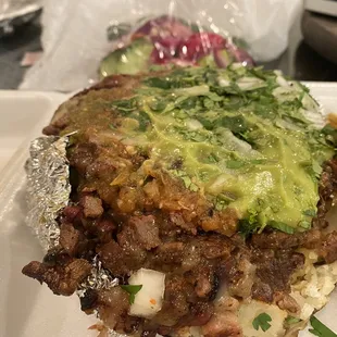 Loaded potato with carne asada!