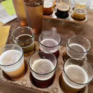 a flight of beers