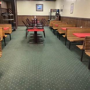 Abandoned dining room. Sucks to pay rent on unused footage.