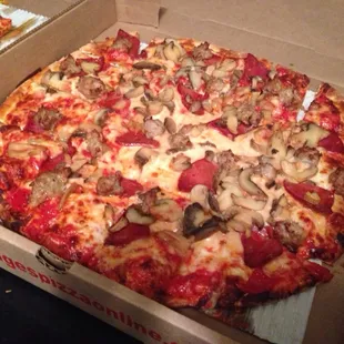 Capicola, sausage, and mushrooms