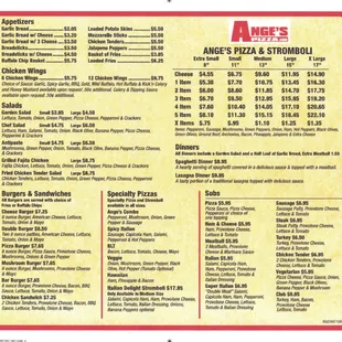 Check out Ange's Pizza Full Menu for more than just pizza!