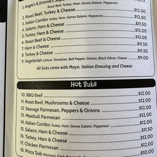 menu