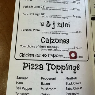 menu