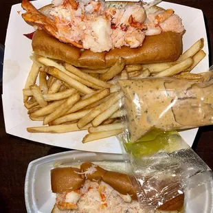 Lobster chilled and crab warm