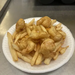 Shrimp and fríes