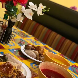 a plate of food on a table