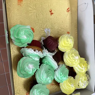 a box of cupcakes