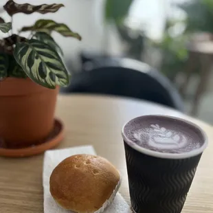 Pork sopiao and Ube cappuccino
