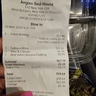 Waa missing the salmon bites and tuna mac salad  only had fish n collards