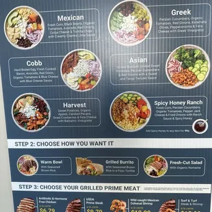 Salad/wrap menu